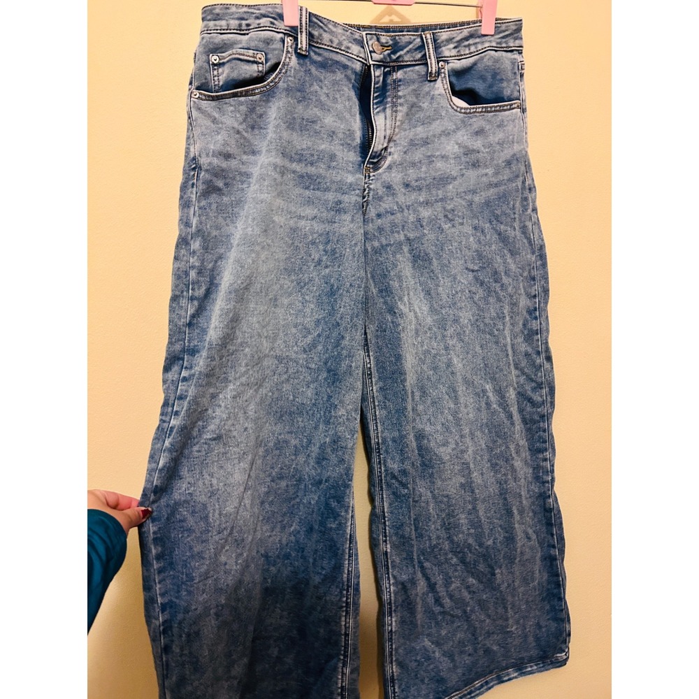 Wild Fable Jeans Women 12 Light Blue Excellent Acid Wash Wide Leg High Rise